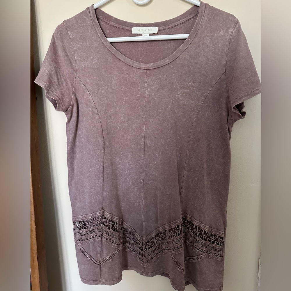 Anthro Erin + Ali Lavender Short Sleeve Tunic